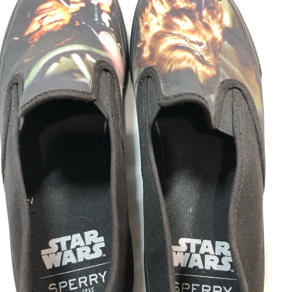 Sperry STAR WARS Han Solo & Chewbacca Mens Slip On Black Casual Shoes USA 9.5 - Picture 5 of 10